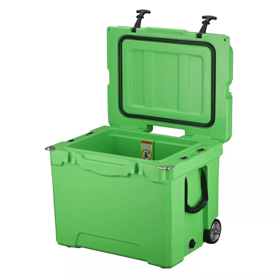 οικιακό κιβώτιο ψυγείου δοχείων ψύξης 40L Rotomolded με τη σύμπτυξη των ροδών λαβών