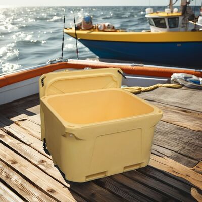 Ψύκτης Rotomolded χωρητικότητας 1000L με υλικό LLDPE και μόνωση αφρού PU για βιομηχανική αποθήκευση ψαριών