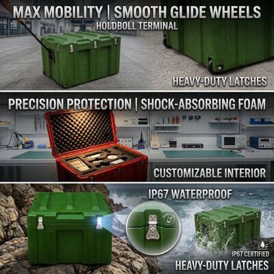 Ανθεκτικό σε κρούσεις Rotomolded Tool Box 8mm Τοίχου LLDPE Αντικραδασμικό Δοχείο μεταφοράς αποθήκευσης βαρέως εξοπλισμού