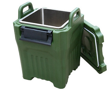 Στρατιωτικό μονωμένο 40L Stackable τετράγωνο μεταφορέων σούπας με το SS μέσα