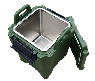 Στρατιωτικό μονωμένο 40L Stackable τετράγωνο μεταφορέων σούπας με το SS μέσα