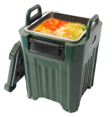 Στρατιωτικό μονωμένο 40L Stackable τετράγωνο μεταφορέων σούπας με το SS μέσα
